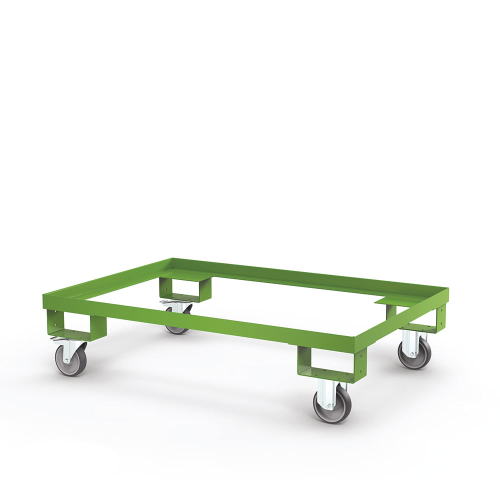 Telaio con ruote per contenitori in lamiera e rete